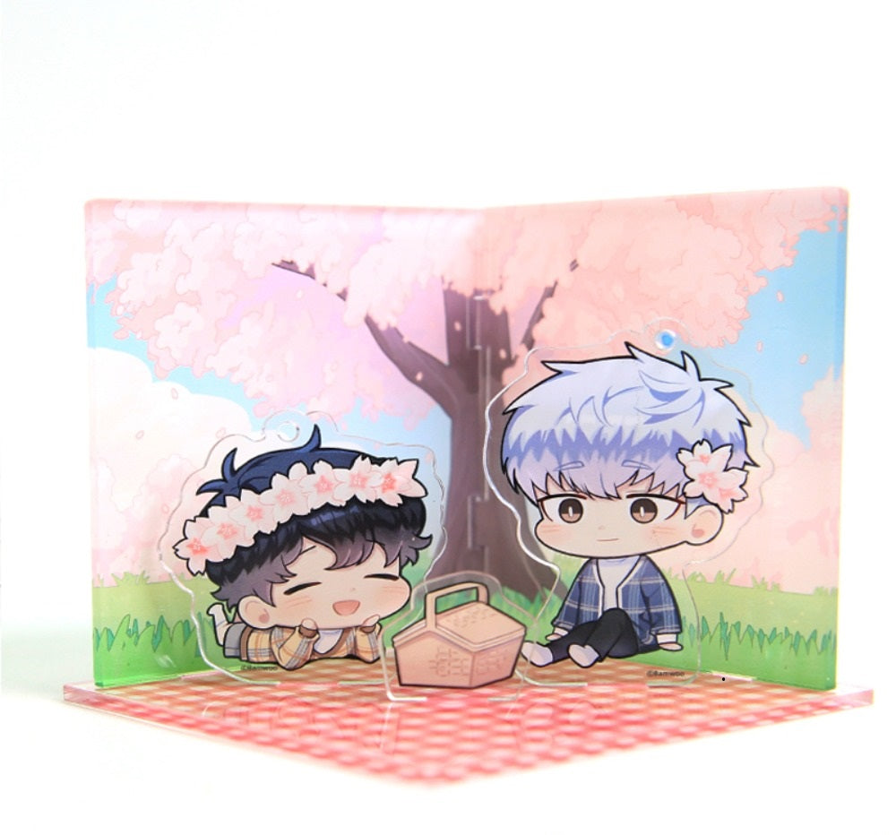 Kirschblüten nach dem Winter "Kirschblüten Picknick" Mini Acryl Diorama