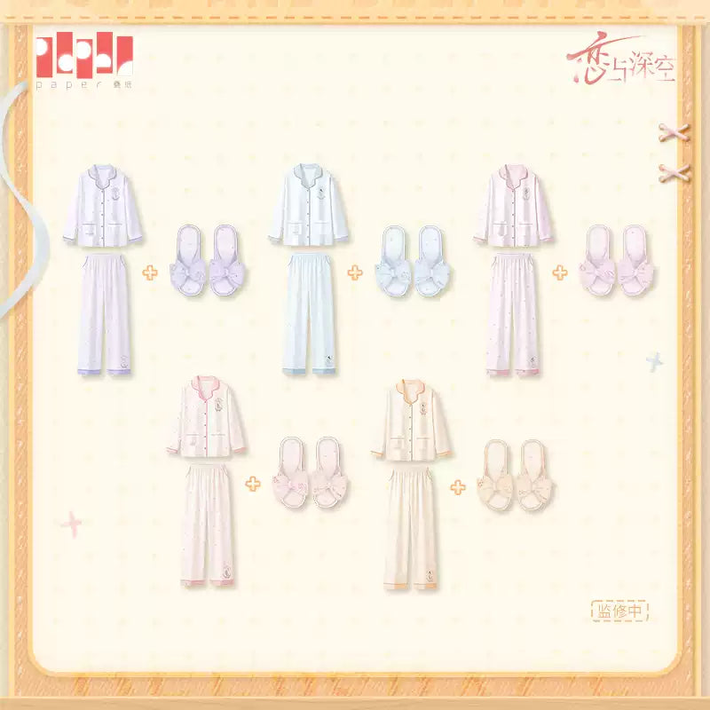 Love and Deepspace · Sweet Dreams Series · Schlafanzug + Hausschuh Slippers Set