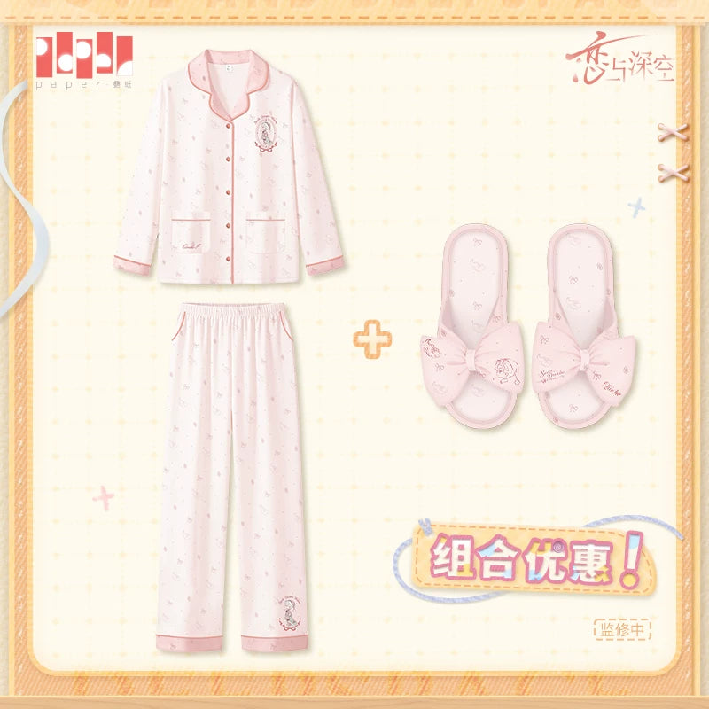 Love and Deepspace · Sweet Dreams Series · Schlafanzug + Hausschuh Slippers Set