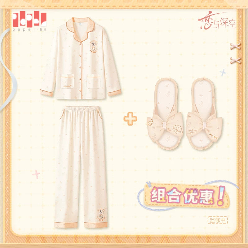 Love and Deepspace · Sweet Dreams Series · Schlafanzug + Hausschuh Slippers Set