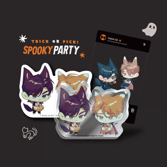 The Hound Behind The Mask “SPOOKY PARTY” Mini Acrylic Block SET